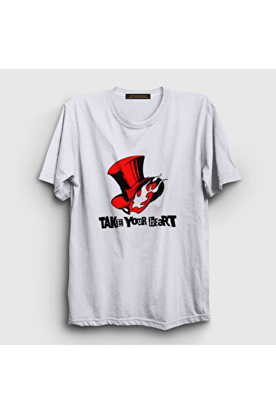 Presmono Unisex White Persona 5 Take Your Heart T-Shirt 424543Tt