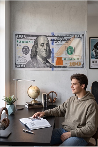 move home Dolar Desenli Kumaş Duvar Örtüsü,duvar Halısı