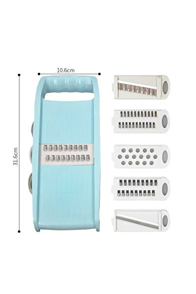 Choice1 BLUE KIT Mandoline Slicer for Kitchen 5-in-1 Mandoline Food Slicer,Po...