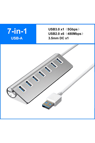 Kebidumei 7-in-1 9-in-2 USB 3.2 HUB 10Gbps Data Transfer Aluminum Alloy USB D...
