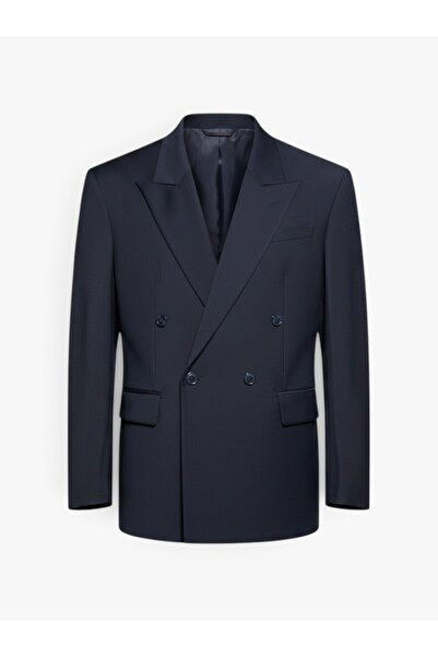 Sisley Viskoz Karışımlı Kruvaze Regular Fit Blazer Ceket Erkek Bej Ceket - 32...