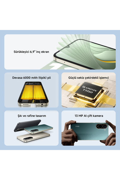 POCO C81 Pro 4GB+128GB Altın (Xiaomi Türkiye Garantili)