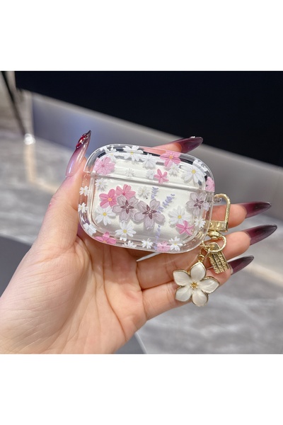 Choice for airpods pro2 light pink Glamorous Floral Pattern Wireless Bluetoot...