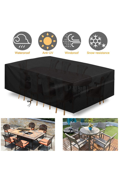 Choice 213x132x74cm black Heavy Duty Waterproof Patio Furniture Cover Rectang...