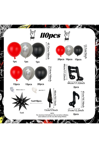 Choice Other Other 110pcs 110pcs "Born Two Rock" set, including black, red, a...