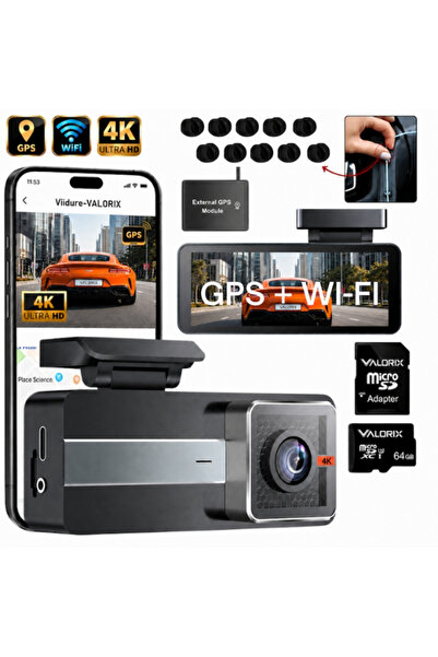 Valorix Cameră Auto DVR Valorix ®   4K UHD, Senzor GalaxyCore GC4653, GPS ext...