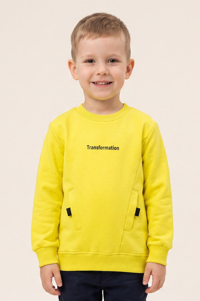 CRASSİ Erkek Çocuk Sweatshirt Baskılı Uzun Kollu 2 İplik Penye Kumaş %100 Pam...