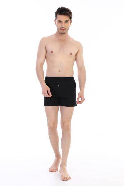 Çift Kaplan Erkek Penye Siyah Boxer 0805