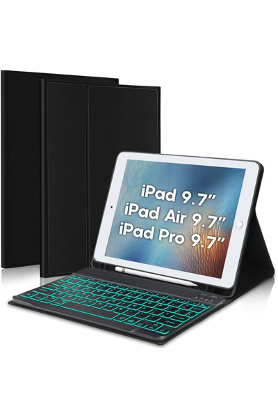 Casey Studios iPad Pro 9.7"/Air 2/1 с подсветка Калъф с клавиатура, Bluetooth...