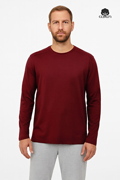 Cottonland Men's Colbert Long Sleeve O-Neck Unprinted Single Jersey Combed Co...
