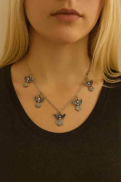 Herşey Nota 5-Piece Angel Figured Women's Necklace – with 60 cm Chain, Elegan...