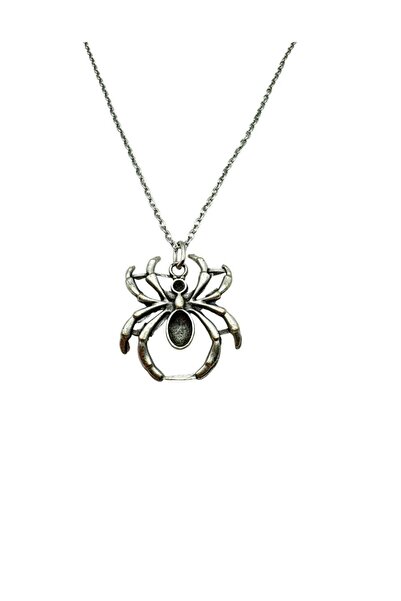 Herşey Nota Unisex Necklace with Black Stone Spider Figure – Power, Mystery a...