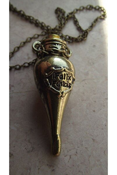 Herşey Nota Harry Potter Felix Felicis Iksiri Şişe Bakır Kolye