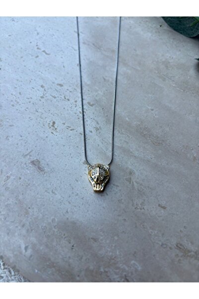 nesdesign Steel Green Eyed Stone Tiger Necklace (46 cm)