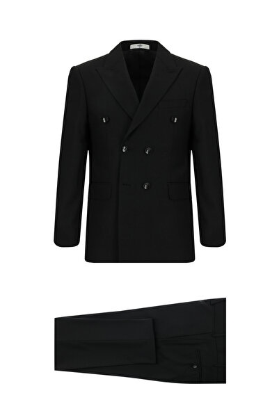 Kiğılı 7 Drop Slim Fit Dar Kesim Desenli Kruvaze Takım Elbise