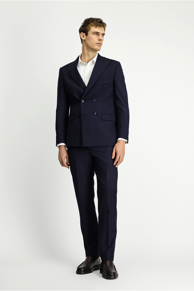 Kiğılı 6 Drop Regular Fit Standard Cut Striped Wool Double-Breasted Suit