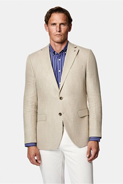 Abdullah Kiğılı 6 Drop Regular Fit Standard Cut Linen Blend Herringbone Itali...