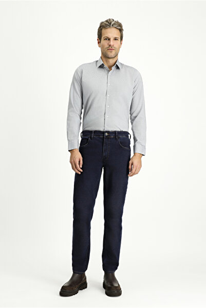 Abdullah Kiğılı Long Sleeve Slim Fit Slim Fit Patterned Cotton Classic Shirt