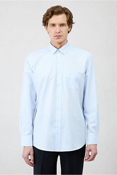 Kiğılı Long Sleeve Regular Fit Classic Collar Pocketed Patterned Cotton Shirt