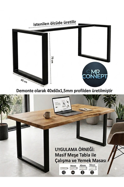 Premium metal salon yemek masa ayağı