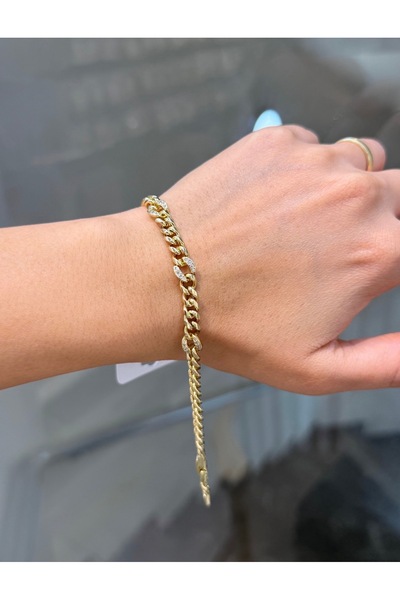 XUPING JEWELRY 14K RENGİ ZİRKON TAŞLI GURMET 17+2CM ÇELİK BİLEKLİK