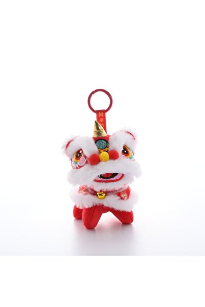 Choice Red Cartoon Lion Dance Keychain Awakened Lion Chinese Style Lion Dance...