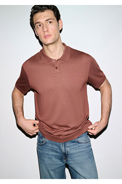 Mavi Braun (TENCEL) ™ Modal-Mischgewebe Polo-T-Shirt Regular Fit / Normaler S...