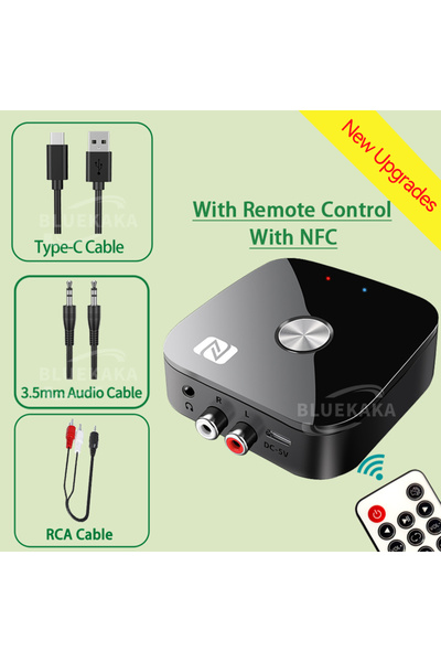 Choice1 With Remote Control NFC Bluetooth 5.5 Audio Receiver 3.5mm AUX R/L RC...