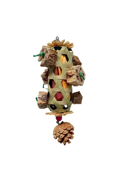 Choice 24cm Bite Resistant Pet Bird Chew Toy Bamboo Woven Colorful Parrot For...