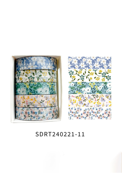 Choice5 JDX-874 5 Rolls of Boxed Romantic Flower Handbook Tape, Cute DIY Fres...