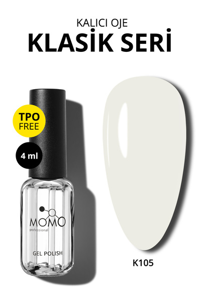 MOMO professional Kalıcı Oje K105, Kırık Beyaz, 4 ml