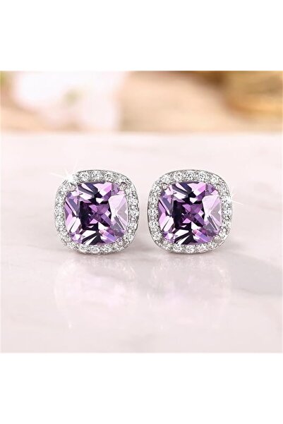 Choice9 E3713 Huitan Classic Cushion Shape Stud Earrings with Brilliant Cubic...