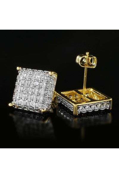 Choice E1685 Huitan Minimalist Square Stud Earrings for Women/Men Micro Paved...