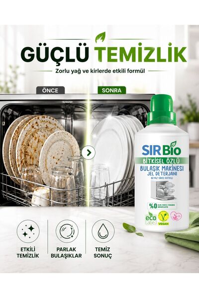 SIR Bio Bio Bitki Özlü Bulaşık Makinesi Deterjanı 1000 Ml 40 Yıkama