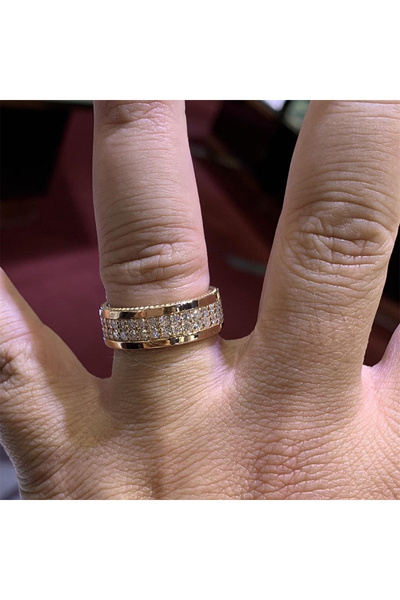 Choice 6 F962 Huitan Gorgeous Gold Color Women Finger Rings Newly Wedding Eng...
