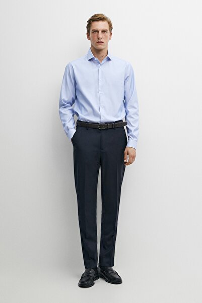 Massimo Dutti %100 Pamuklu Çizgili Slim Fit Gömlek