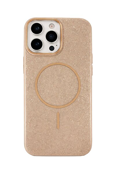 Vissona iPhone 15 Pro Kılıf – MagSafe Uyumlu – Simli Lüks Silikon Telefon Kılıfı