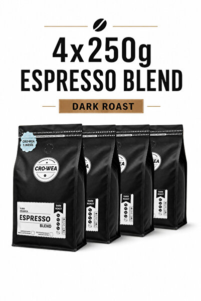 Crowea Coffee Espresso Blend 4x250g Dark Roast Çekirdek Kahve