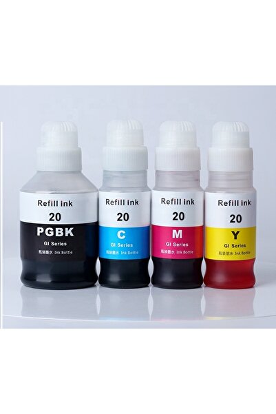 Canon G5040 G6040 GM2040 Uyumlu GI-40 Muadil Mürekkep 4 Renk Set Siyah Mavi Kırmızı Sarı