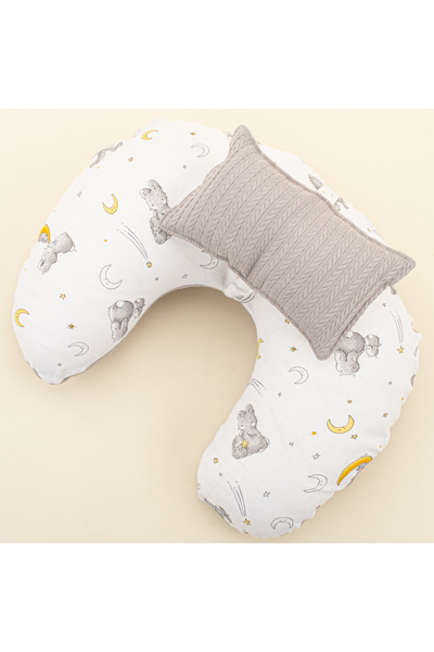 Generic Brand Dark Gray Muslin Cover for Breastfeeding and Small Pillow, Styl...