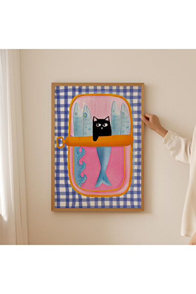 Tuba Decor Εικόνα με ξύλινο πλαίσιο ενός τεμαχίου, σαρδέλα