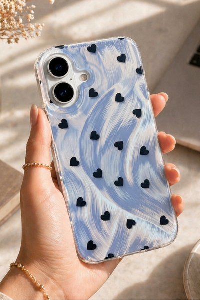 EDELFU iPhone 16 Compatible - Silver Feather Pattern Cover with Transparent P...
