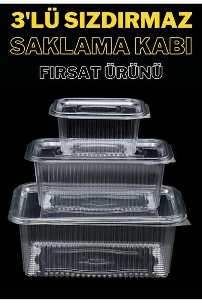 ÇELİKER Plastic Leak-Proof Container 500 Gr - 1000 Gr - 2000 Gr Disposable Bo...