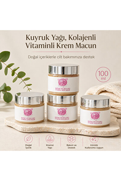 Genel Markalar Kuyruk Yağı ve Kolajen İçerikli Bitkisel Krem Macun 100 ml – V...