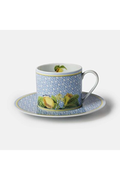 VİTELLİ Hazeran Limon Porselen Çay Fincanı 2 Parça Tek Kişilik 180 ml