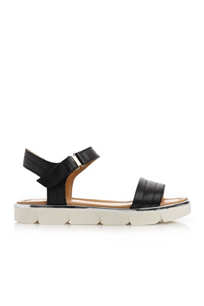 UrbanShoes Sandale cu talpă joasă damă din piele naturală, Leofex - 380-1 Neg...