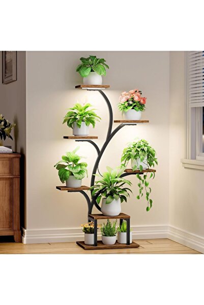 Dotail BACEKOLL Βάση Φυτών, με Φωτισμό, 7 Επίπεδα, 75x30x124 εκ., Φωτιστικό L...