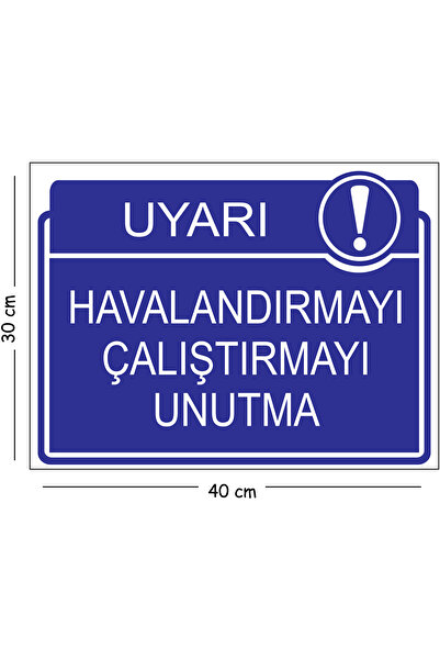 Mayeka Metal Don'T Forget to Operate Ventilation 30X40 cm A3 Warning Work Saf...