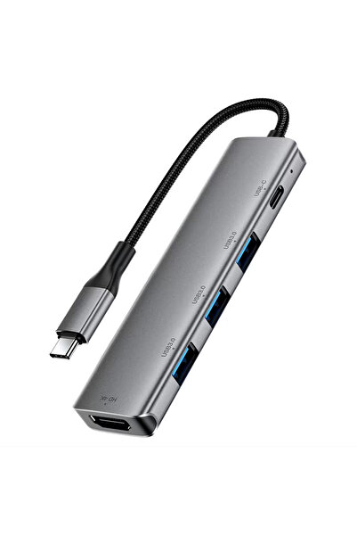 Acefast Stație de andocare 5 în 1 (J16) - USB-C la 3x USB3.0, USB-C PD 90W, H...