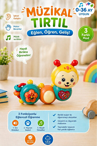 Toyaş Sesli Işıklı Müzikal Oyuncak Eğitici Bebek Oyuncağı 0-36 Ay 3 Mod